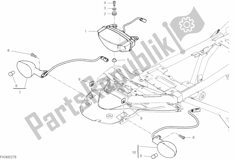Tutte le parti per il Fanale Posteriore del Ducati Scrambler Icon Dark Thailand USA 803 2020